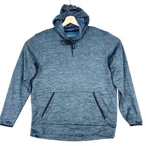 Under Armour ColdGear Hoodie Mens Large Blue Fleece Athletic‎ Pullover 1357086
